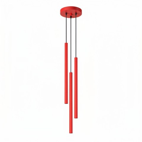 Sollux Lighting Lampa wisząca PASTELO 3P czerwona