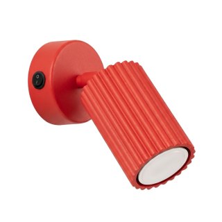 Sollux Lighting Kinkiet KARBON czerwony z włącznikiem