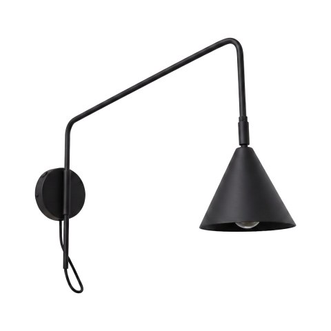 Sollux Lighting Kinkiet NOX 1 czarny z włącznikiem