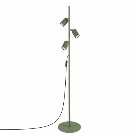 Sollux Lighting Lampa podłogowa KARBON 3 zielona oliwka