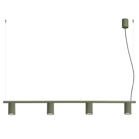 Sollux Lighting Żyrandol KARBON 4 zielona oliwka