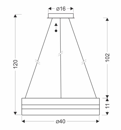 CASTILLO 40 lampa wisząca złoty 24W LED 3000, 4500, 6500K kryształki bezbarwne