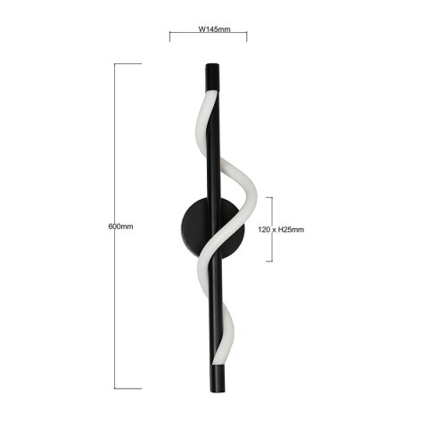 Light Prestige Kinkiet Meleca czarny LED CCT