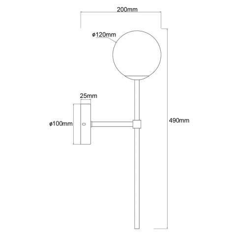 Light Prestige Kinkiet Piruleta czarny IP44 1xG9