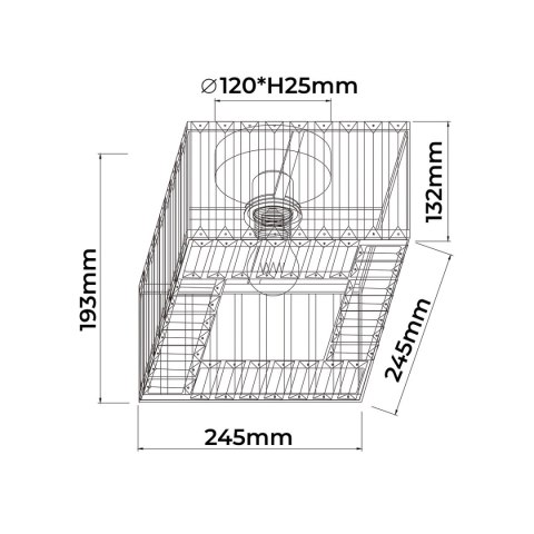 Light Prestige Kwadratowy plafon Vetro chrom 1xE27