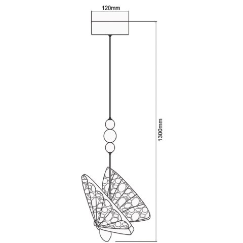 Light Prestige Lampa wisząca Mariposa 1 złota LED CCT