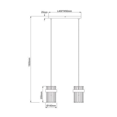 Light Prestige Lampa wisząca Vetro chrom 2xE14