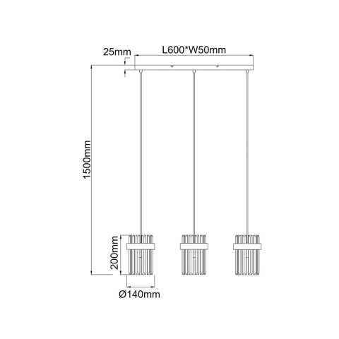 Light Prestige Lampa wisząca Vetro chrom 3xE14