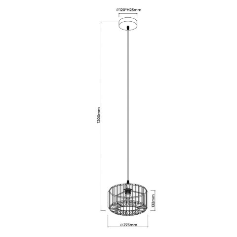 Light Prestige Okrągła lampa wisząca Vetro chrom 1xE27