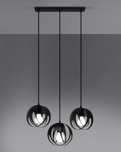 Sollux Lampa wisząca TULOS 3L czarna