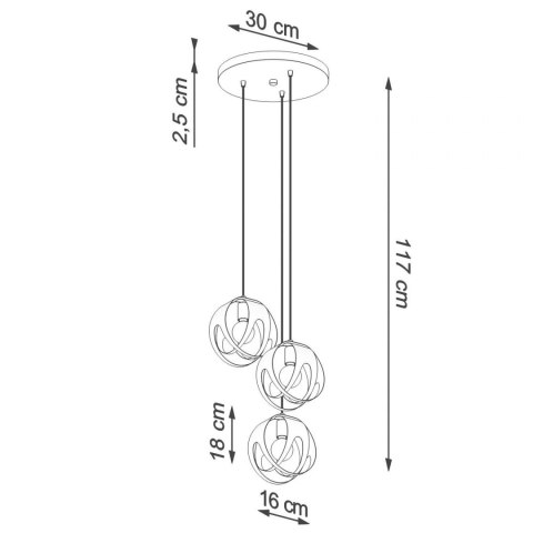 Sollux Lampa wisząca TULOS 3P biała