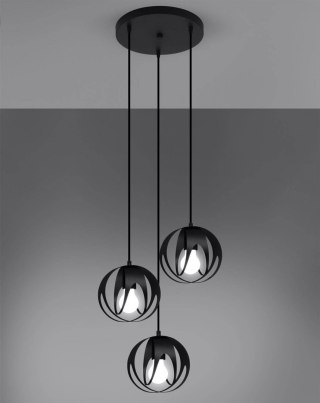 Sollux Lighting Lampa wisząca TULOS 3P czarna