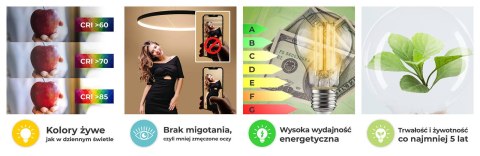 Sollux Lampa Plafon RIO 110 czarny LED 3000K