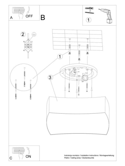 Sollux Lampa Plafon SQUARE 1 biały