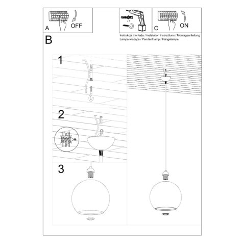 Sollux Lighting Lampa wisząca BALL transparentny