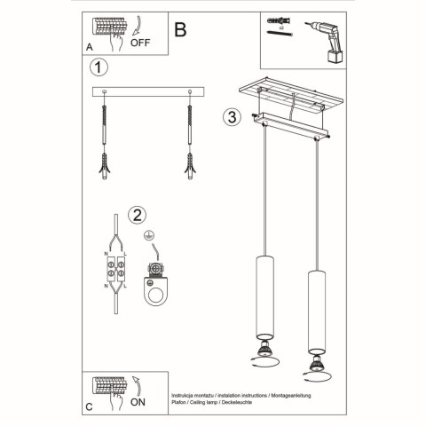 Sollux Lighting Lampa wisząca LAGOS 2 biały