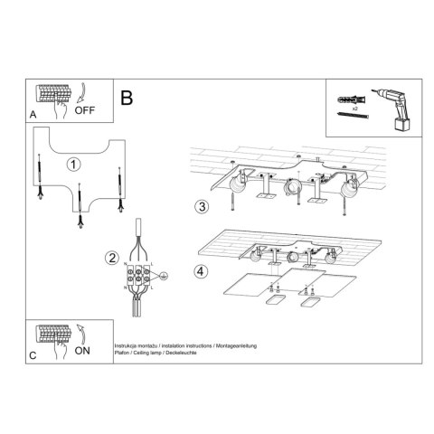 Sollux Lighting Plafon FABIANO