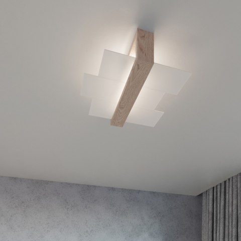 Sollux Lighting Plafon FENIKS 2 naturalne drewno