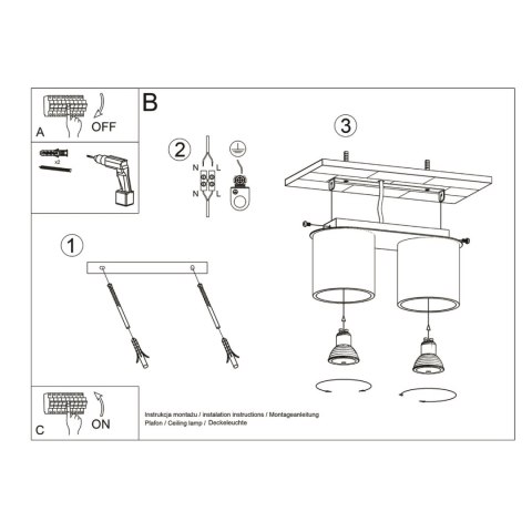 Sollux Lighting Plafon ORBIS 2 biały