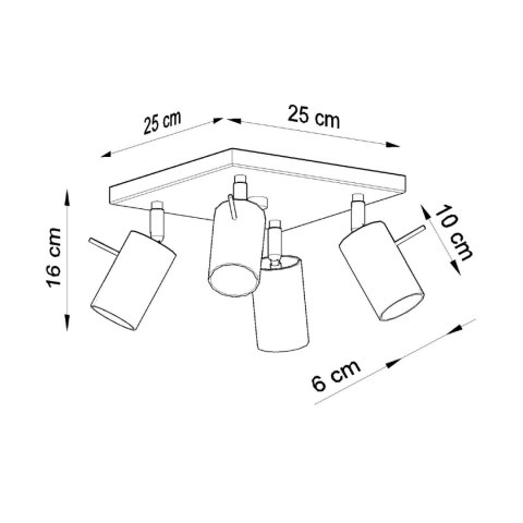 Sollux Lighting Plafon RING 4 biały