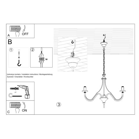 Sollux Lighting Żyrandol MINERWA 3 biały