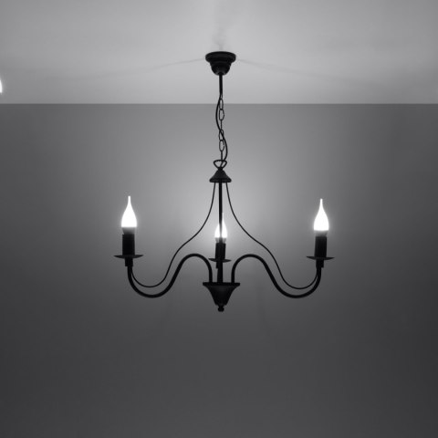 Sollux Lighting Żyrandol MINERWA 3 czarny