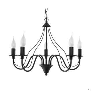Sollux Lighting Żyrandol MINERWA 5 czarny
