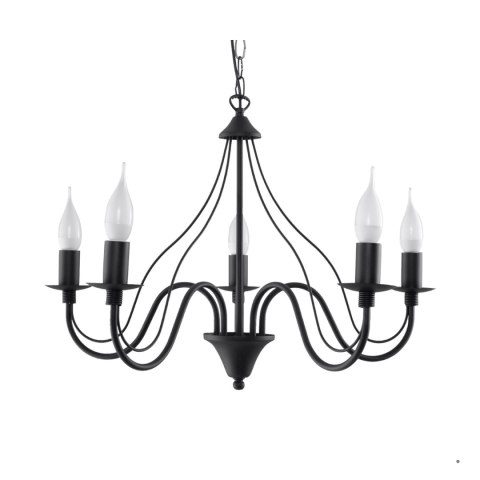 Sollux Lighting Żyrandol MINERWA 5 czarny
