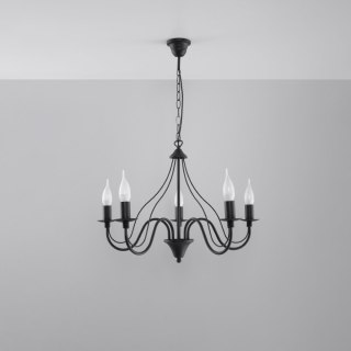 Sollux Lighting Żyrandol MINERWA 5 czarny