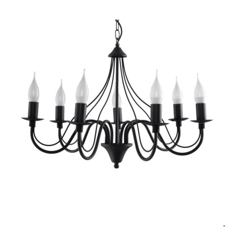 Sollux Lighting Żyrandol MINERWA 7 czarny