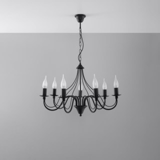 Sollux Lighting Żyrandol MINERWA 7 czarny
