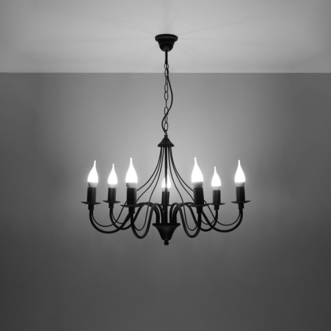 Sollux Lighting Żyrandol MINERWA 7 czarny