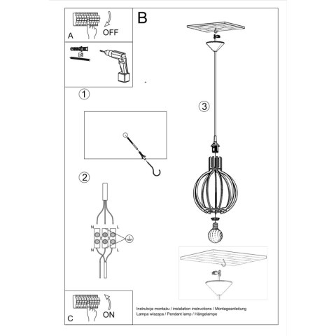 Sollux Lighting Lampa wisząca ARANCIA naturalne drewno