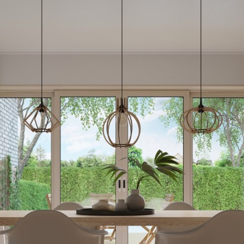 Sollux Lighting Lampa wisząca ARANCIA naturalne drewno