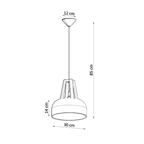 Sollux Lighting Lampa wisząca CASCO czarna/naturalne drewno