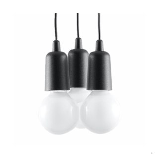 Sollux Lighting Lampa wisząca DIEGO 3 czarna