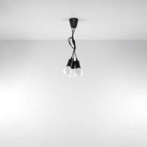 Sollux Lighting Lampa wisząca DIEGO 3 czarna