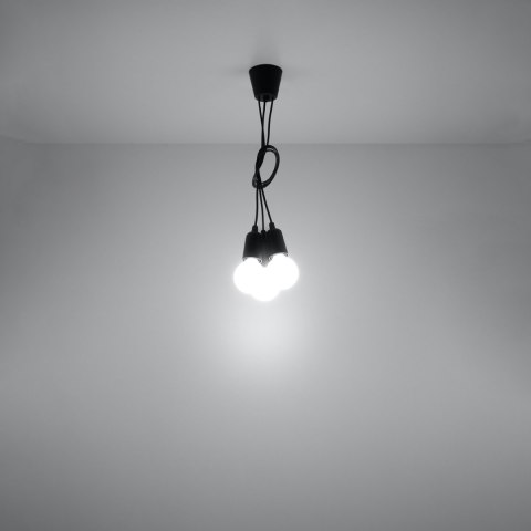 Sollux Lighting Lampa wisząca DIEGO 3 czarna