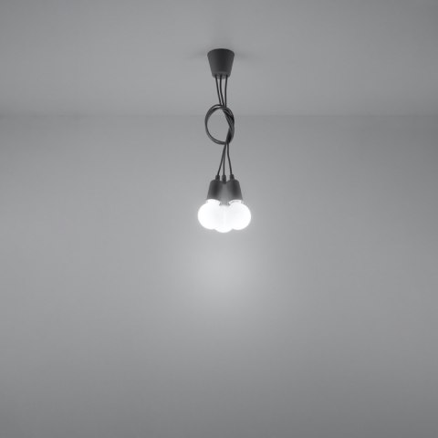 Sollux Lighting Lampa wisząca DIEGO 3 szara
