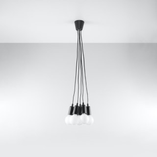 Sollux Lighting Lampa wisząca DIEGO 5 czarna