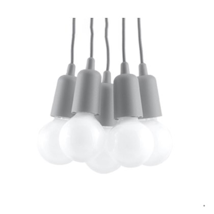 Sollux Lighting Lampa wisząca DIEGO 5 szara