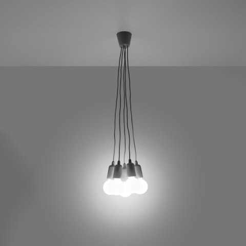 Sollux Lighting Lampa wisząca DIEGO 5 szara