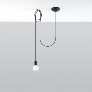 Sollux Lighting Lampa wisząca EDISON 1 LONG czarny