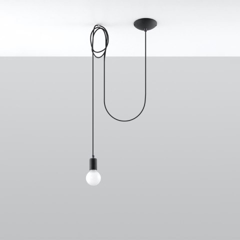 Sollux Lighting Lampa wisząca EDISON 1 LONG czarny