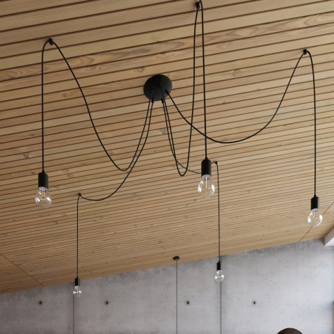 Sollux Lighting Lampa wisząca EDISON 1 LONG czarny