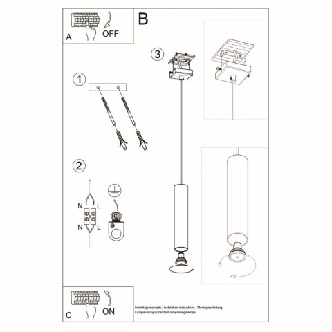 Sollux Lighting Lampa wisząca LAGOS 1 czarny