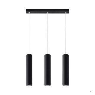 Sollux Lighting Lampa wisząca LAGOS 3L czarny