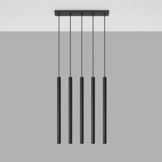Sollux Lighting Lampa wisząca PASTELO 5 czarna
