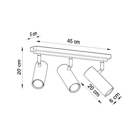 Sollux Lighting Plafon DIREZIONE 3 biały