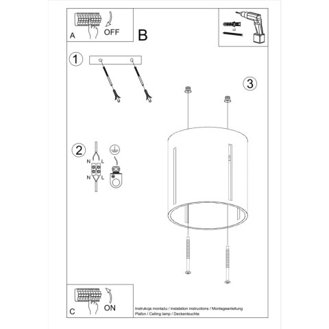 Sollux Lighting Plafon INEZ czarny